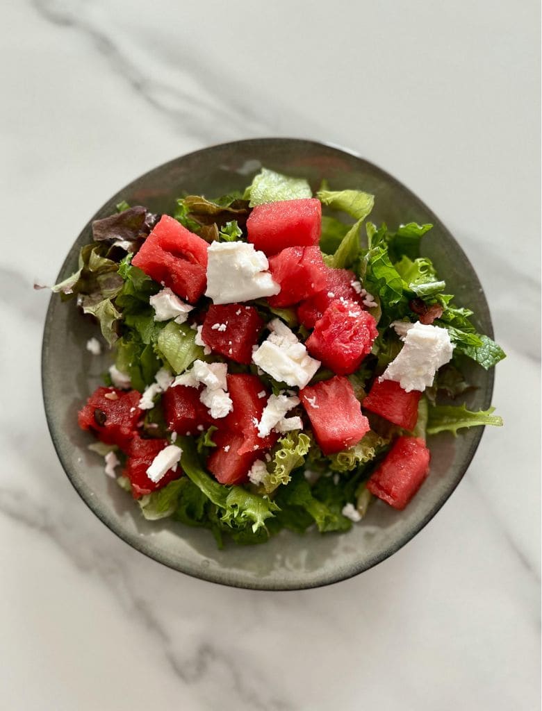 Salade fraîche de pastèque et feta